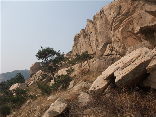 栖凤岭下山台阶路的岩石崩塌遗迹(图1)